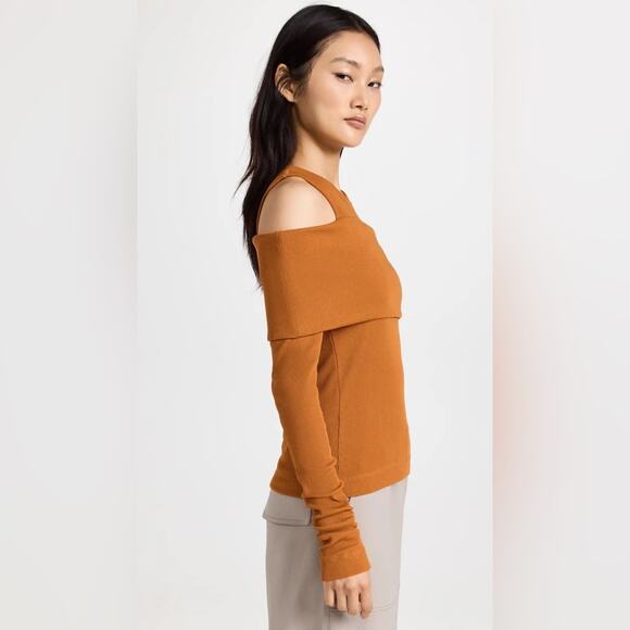 TANYA TAYLOR Sanna Top Caramel Orange Tan Shoulder Cutouts Wraparound Band NEW - Picture 6 of 16